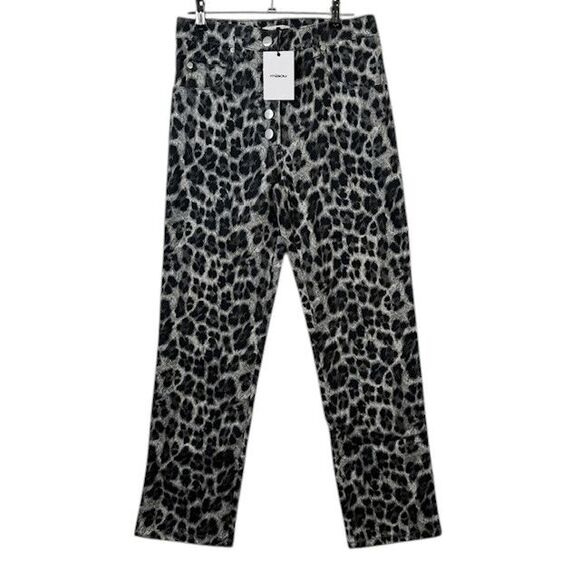 NEW! MIAOU The Junior Pant Gray Leopard Exposed Button Fly Size 27 - Picture 3 of 14